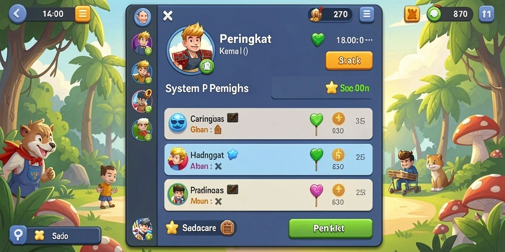 Tampilan menarik dari antarmuka permainan.