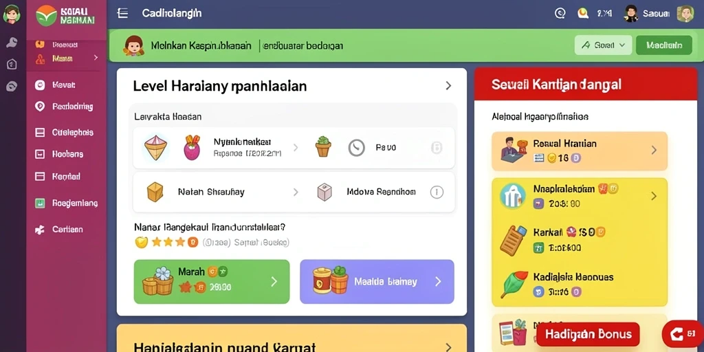 Screenshot menampilkan tema slot menarik dengan grafis cerah.